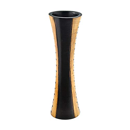 Aeravida Vintage Polka Dots With Swirls Mango Tree Wood Flower Vase | Decorative Flower Vase | Mango Tree Wood Flower Vase | Handmade Home Office Table Vase| Flower Vases Decorative For Living Room #TOP1