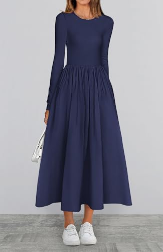 BTFBM Casual Long Sleeve Dresses Spring Dresses 2025 Wedding Guest Dress Midi Dress Flowy Bohemian Long Dress