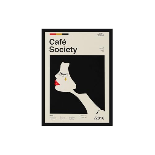 Image of BLINKART Cafe Society (2016) Movie Poster Frame 8x12 Inch | Premium 300 GSM Paper Wall Print | Mid Century Vintage Film Artwork for Home, Bedroom, Living Room, Office | Framed Photo Decor