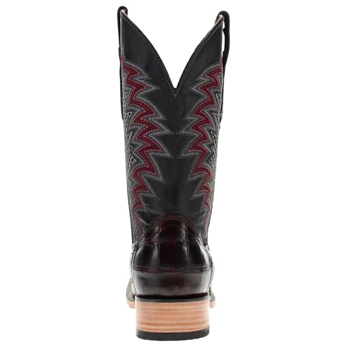 Image of Vaccari Men's Navarro Genuine Alligator Tail Leather Broad Square Toe Cowboy Boots