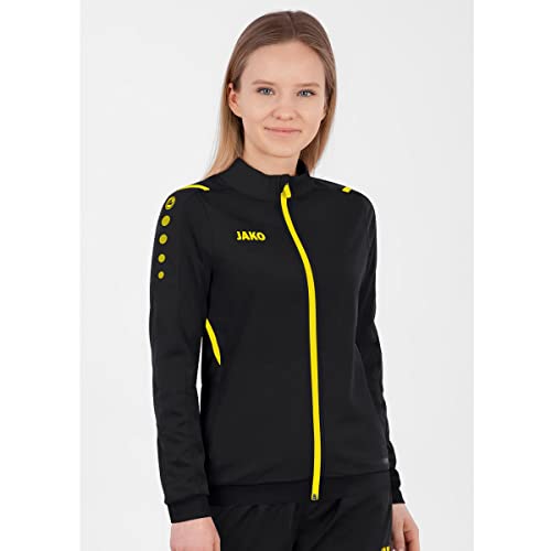 JAKO Damen Polyesterjacke Challenge, Schwarz/Citro, 42 – Ansicht 2