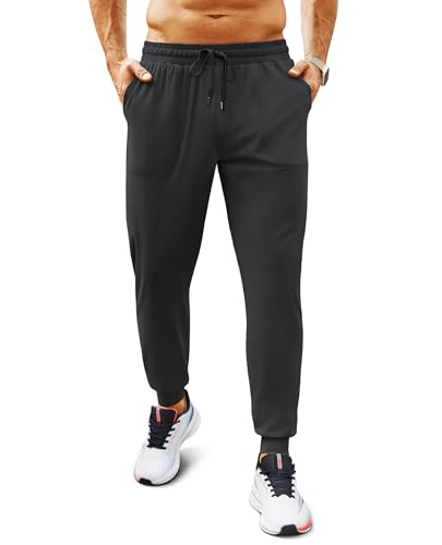 Men's Joggers with Zipper Pocket Athletic Lightweight Sweatpants Tapered Track Pants for Gym Workout Running2
