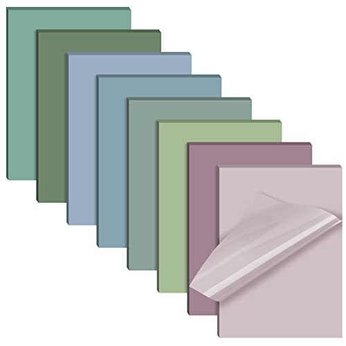 Yinder 4 x 6 Inch Transparent Sticky Notes Translucent Sticky Notes Waterproof Clear Self Memo Pad See Through Bible Journaling Accessories Office School Supplies, 8 Pack 240 Sheets(Pastel)