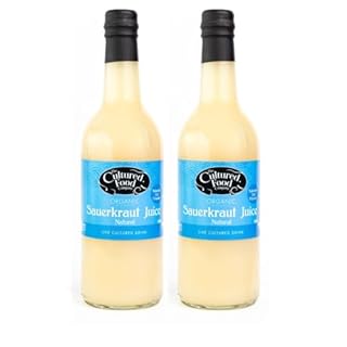 The Cultured Food Company Organic Natural Sauerkraut Juice 2 x 500ml – Unpasteurised – Raw Fermented Cabbage – Probiotic Drink for Gut Health – Detox Juice – No Preservatives – Irish Made