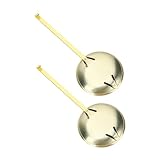 Cemaystic 金属振り子 2個セット 壁時計修理交換部品 、高光沢ゴールドムーブメント 安定スイング 簡単交換 頑丈金属構造