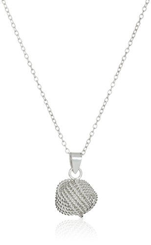 Amazon Collection Sterling Silver Love Knot Pendant Necklace, 18