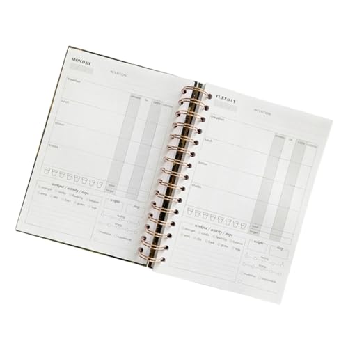 NUOBESTY cuaderno de fitness workbook notepad cuaderno de ejercicios libreta práctica libreta de ideas orden del día bloc planificador diario para hombres libreta de entrenamiento Papel