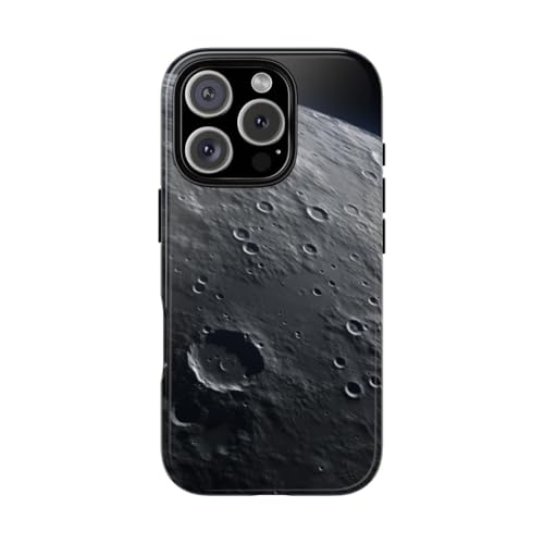 Coque iPhone 16 Pro lune rigide brillante grise anti-rayures pour mobile