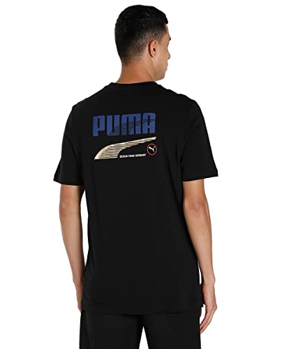 Image of Puma Men's Polyester Letter Print Regular Fit T Shirt