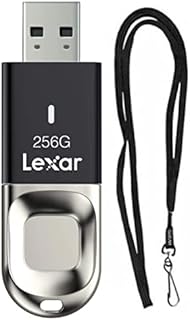 Lexar 256GB JumpDrive Fingerprint F35 300MB/s USB 3.0 Flash Drive Bundle with (1) GoRAM Black Lanyard (256GB, 1 Pack)