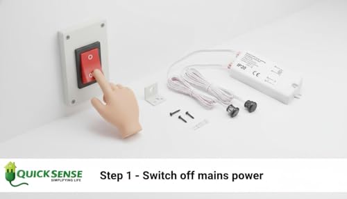 Image of Quick Sense QS-WR22 Wardrobe Sensor Switch Double Door | Automatic IR Door Sensor for Almirah, Closet & Cabinet Lights | 220-240V AC, 500W | Both Doors Shut to Switch Off