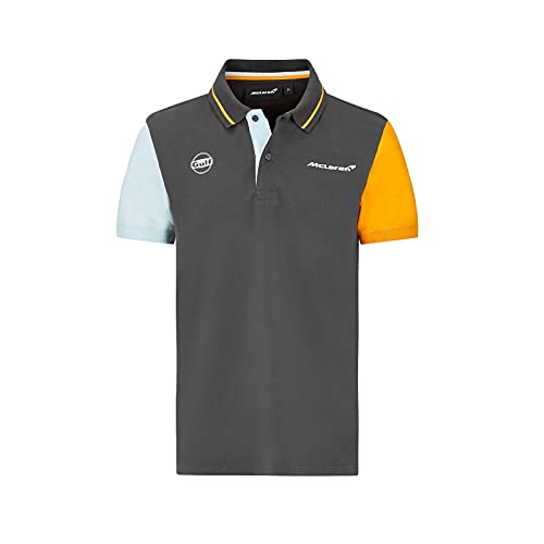 McLaren F1 Gulf Collaboration Men s Color Block Polo Shirt (S) Gray