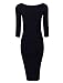 TAM WARE Womens Classic Slim Fit Bodycon Dress TWFR049-D059-BLACK-US S