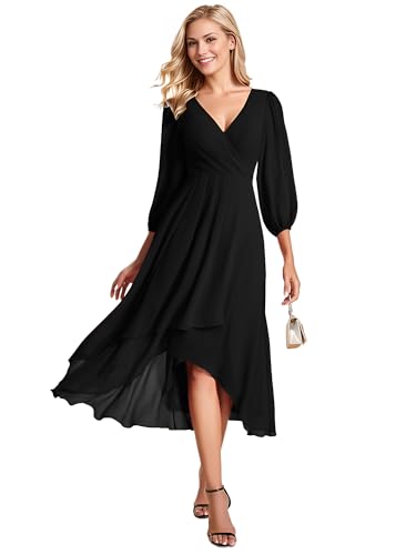 Robe cocktail femme mousseline fluide : masquez les rondeurs en soirée avec le style EG01926