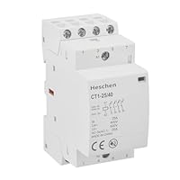 Heschen Modularer Haushalts-Wechselstromschütz, CT1-25/40, 25 A, AC/DC 220 V Spule, 4-polig, 4NO, Vier normalerweise offene, 35 mm DIN-Schienenmontage, für Schaltkreissteuerung