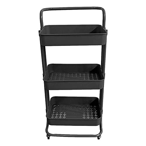 Carrinho Multiuso, 43 X 30 X 7.5 Cm, Preto, Casambiente