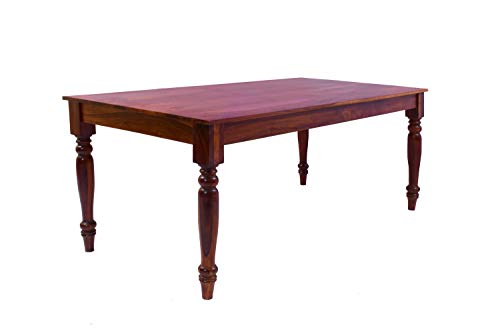 Image of 4 Seater Wooden Dining Table Set | Table Size 51 x 33 x 29 Inches | Chair Size 18 x 18 x 39 Inches | Dining Room Furniture Set with 4 Chairs | Sturdy Construction (Teak Finish)