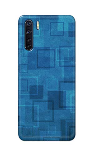 Image of Printed Hard Back Cover Case for Oppo F15 | Oppo F15s | Oppo A91 | Oppo Reno 3 4G Back Cover (Plain Azure Blue) -702