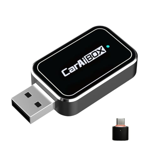 CarPlay y Android Auto Inalámbrico – Dongle SmartLinkAuto EC-09-A | Convierte Cable a Wireless, USB-C/A, Wi-Fi 5GHz, Plug & Play Tanto para iOS como Android