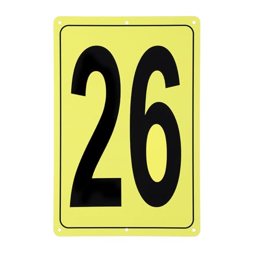 Plaque numéro 26 rectangulaire jaune pour organiser le garage et l'extérieur