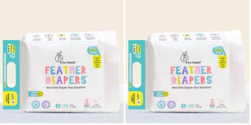 Image of R for Rabbit Pant Style Feather Diaper Small (S) Size for Baby 5 to 9 kgs 26 Units (26 Count, Pack Of 2)