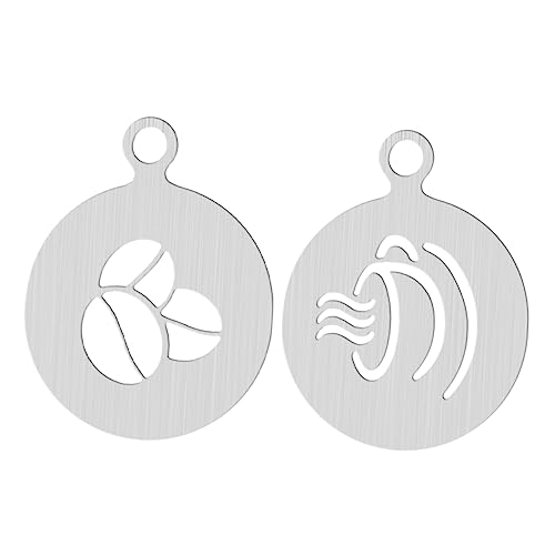 BRIGHTFUFU 2Pcs Coffee Art Stencils Latte Template for Professional Cappuccino Decoration for Valentine Day Parties and Dessert Decoration