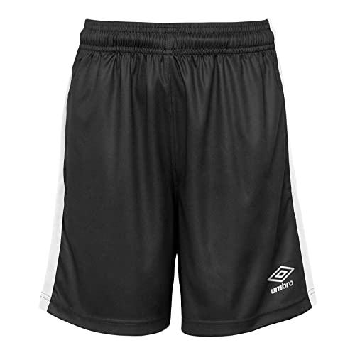 Umbro Boys Training Short, Black/White, Medium (10-12)