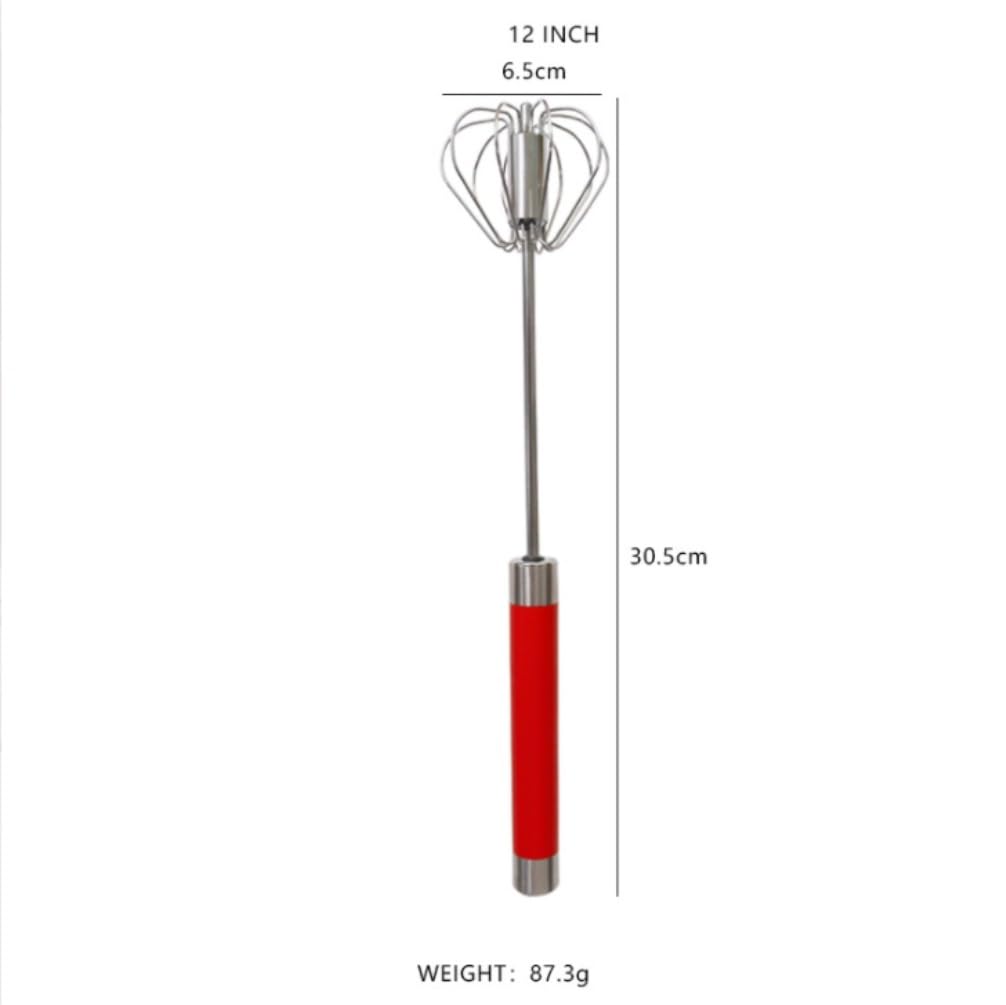 Batidor Varillas Cocina Batidor De Huevos con Varilla De Empuje De Acero Inoxidable Batidor Manual Batidor De Huevos Semiautomático Barillas Batir Batidor De Huevo(Blue,12inh)