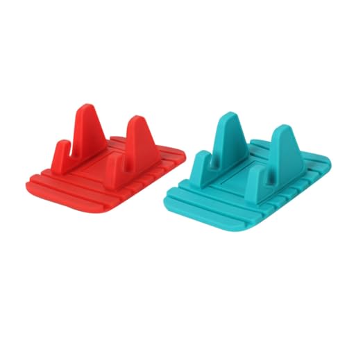 2 Pezzi Telefonico Auto Silicone Antiscivolo Rosso Blu per Smartphone per Auto e Scrivania Facile Montare e Smontare