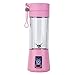 CHUN LING Spremiagrumi Portatile Elettrico, Miscelatore per Alimenti per Bambini con 6 Lame aggiornate, Interruttore Magnetico di Sicurezza Elettrico Superb Mixing 380ml Rosa