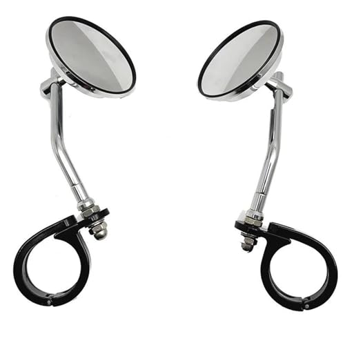 Espejos moto manillar de aluminio silver resistentes para horquillas de 38-41mm Custom