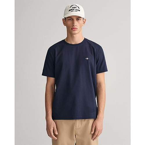 Gant Herren Reg Shield T-Shirt T Shirt, Evening Blue, XL EU – Ansicht 2