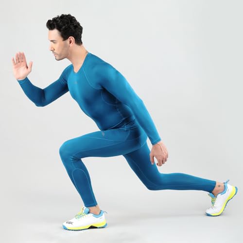 Image of DSC Mens Full Sleeve Compression T-Shirt - Breathable Base Layer for Cricket, Gym - Skin-Fit Performance Activewear for Training, and Fitness Activities