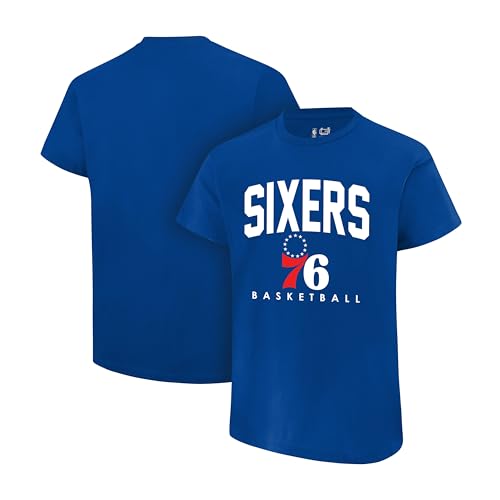 Ultra Game Boys' Arched Plexi Short Sleeve T-Shirt,Philadelphia 76ers,Team Color,10-12