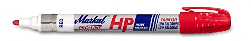 Markal 96962 Medium Pro-Line HP Paint Markers, 1/8", Red