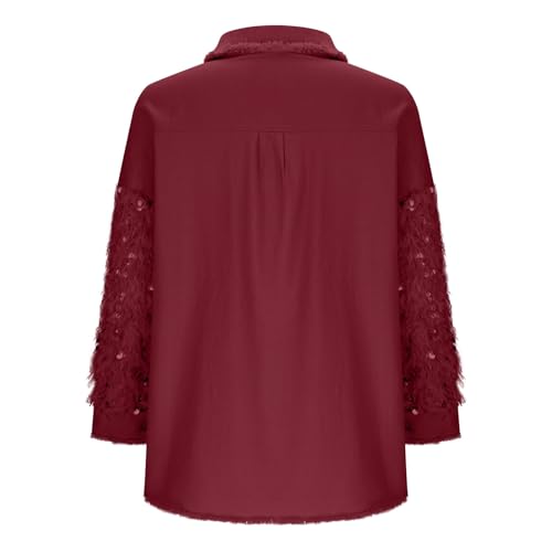 Long Sleeve for Women Winter Fall Turtle Neck Faux Denim Western Cardigan Basic Outfits Women 2025 Trendy4