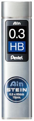 Mines Pentel C273-HB 0.3mm en lot de 12 étuis pour recharge de porte-mines