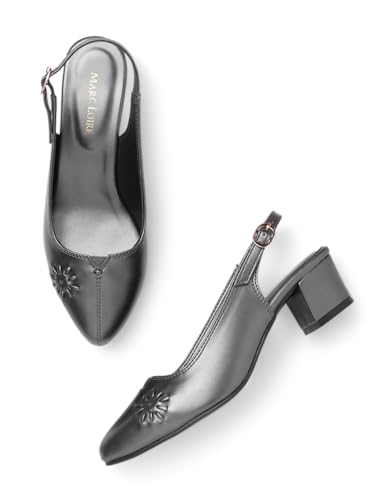 Image of Marc Loire Women's Pointed Toe Block Heel Pumps Shoes for Party, Office and Formal Occasions