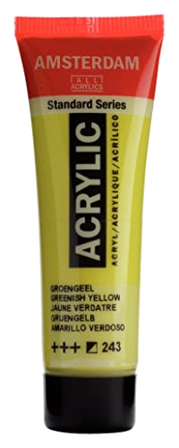 Amsterdam Tubetti di vernice acrilica Serie Standard - Giallo verdastro 243-20 ml - Pigmenti resistenti alla luce - Semi-opaco - Finitura satinata duratura
