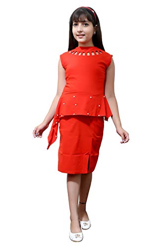 FELLAMO Girl's Peplum Dress Red 13-14 yrs 1