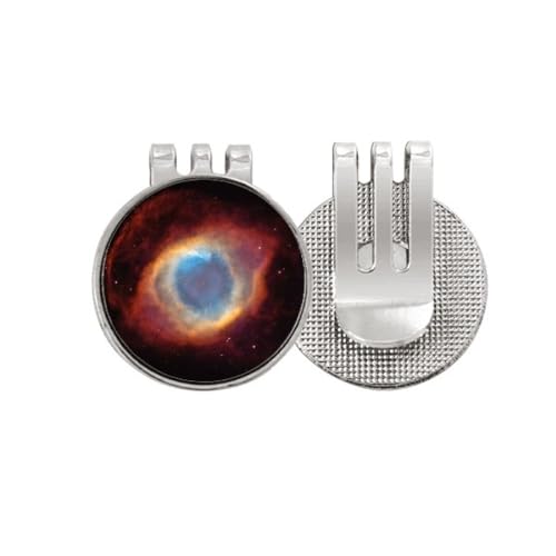 Marqueur de balle de golf magnétique motif nébuleuse rouge bleu idée cadeau golfeur