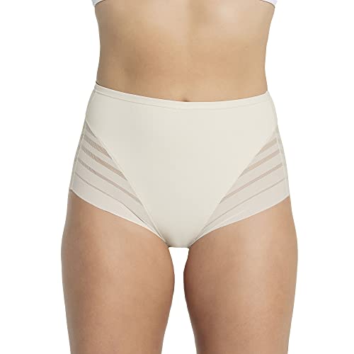 Leonisa Invisible High Waisted Tummy Control Stripe Lace Underwear - Shapewear Panties For Women Off-White #TOP9