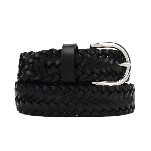 Woven Belts for Women Dresses Jeans Pants 1.2" Trendy Genuine