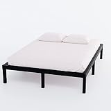 Minimalist Studio Metal Bed Frame – Heavy Duty Mattress Foundation with Anti-Slip Steel Slat Support