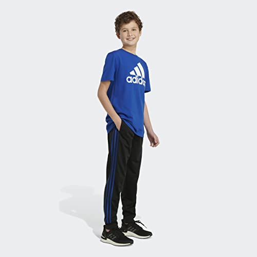 Adidas Boys' Iconic Tricot Jogger Pants, Black With Collegiate Royal, Large (14/16) #TOP3