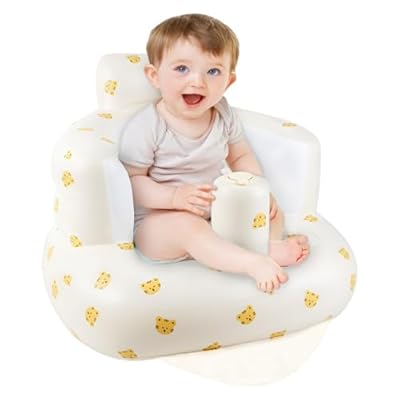 Alaoo Asiento Inflable para Bebés  Soporte de Espalda Infantil Asiento Inflable  Silla Hinchable con Bomba de Aire Incorporada  Asiento de Baño para Bebé  Asiento de Suelo para Bebé  Cabeza de tigre