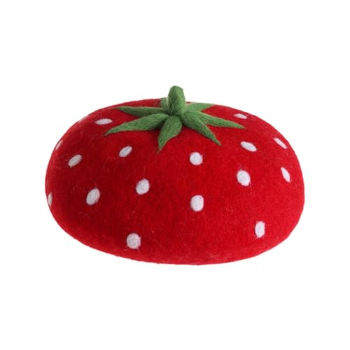 Bonnet en laine DuskHaven style béret fraise pour femme