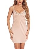 Avidlove Lenceria Sexy Para Mujer Women's Nightwear Sexy Satin Sleepwear Lace Chemises Mini Full Slip