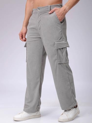 Image of The Indian Garage Co Men Baggy Textured Mid-Rise Cargos