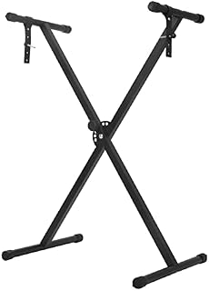 Shoze Keyboard Stand with Locking Strap 49-97cm Adjustable Single Braced X Frame Music Piano Keyboard Stand Electric Piano Stand with 7 Adjustable Height Positions Holds up to 20kg